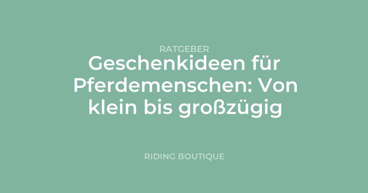 Geschenkideen für Pferdemenschen: Von klein bis großzügig