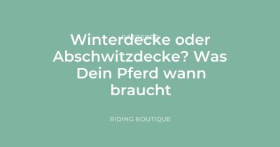 Winterdecke oder Abschwitzdecke? Was Dein Pferd wann braucht