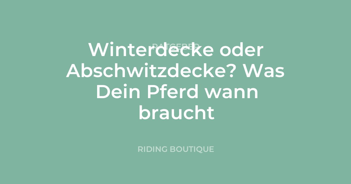 Winterdecke oder Abschwitzdecke? Was Dein Pferd wann braucht